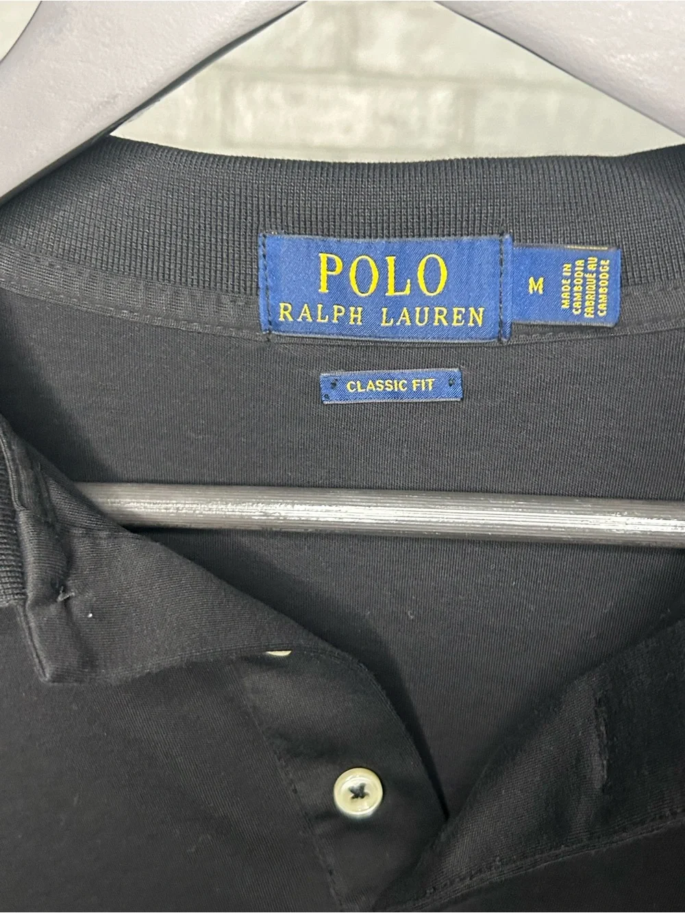 Polo by Ralph Lauren Men's Black Long-Sleeve Polo Shirt Medium